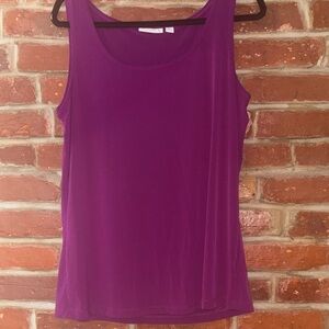 Susan Graver Deep Purple Layered Front Tank Top